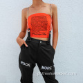 Moda feminina com bordado hip pop streetwear